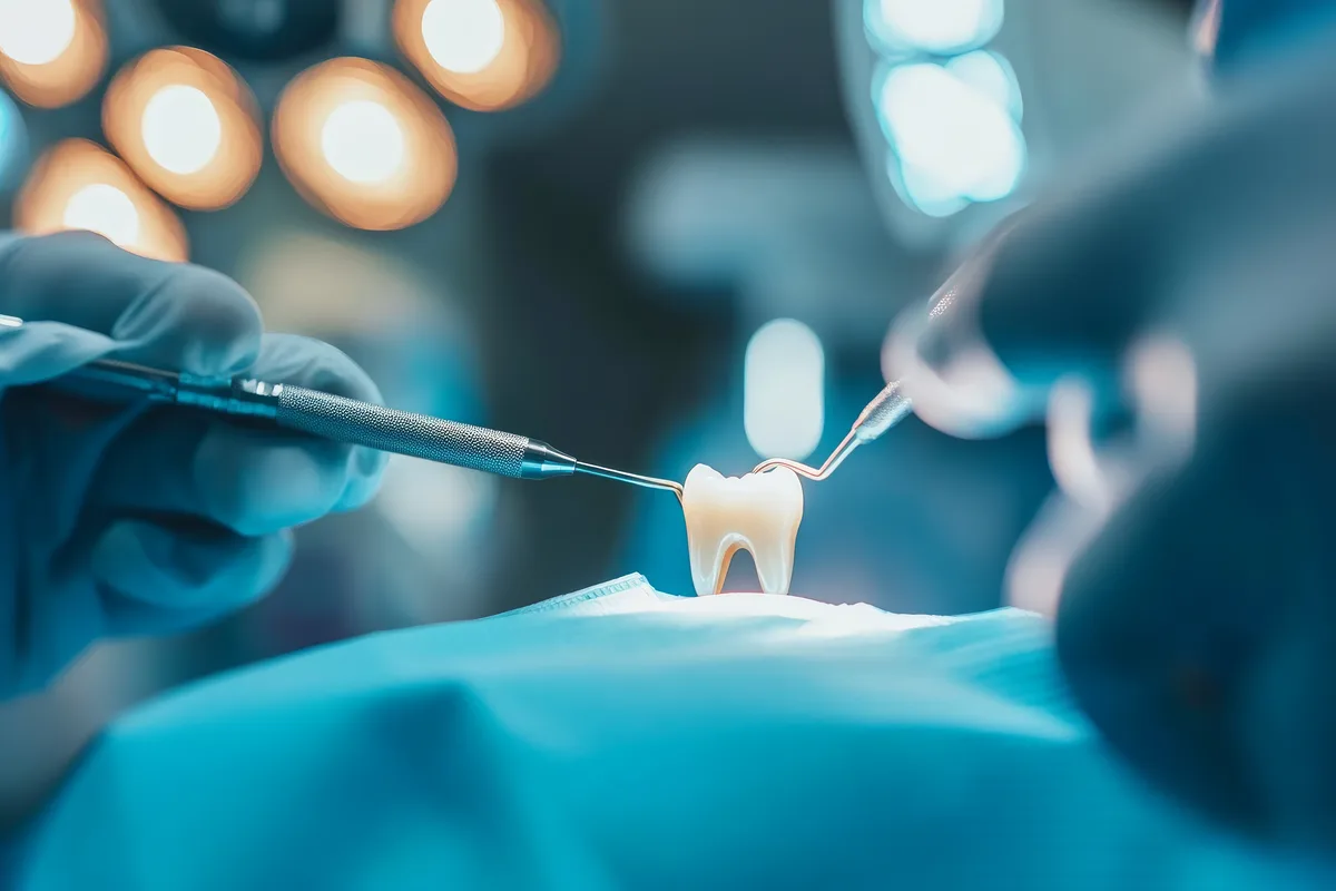 Extração de dente incluso em campo cirúrgico em Passos-MG