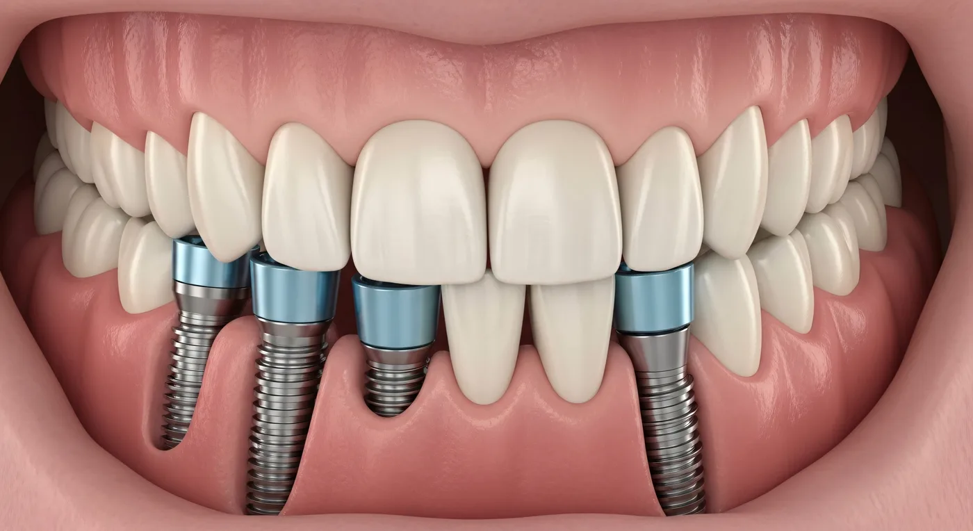 Implantes múltiplos com ponte fixa em arcada inferior